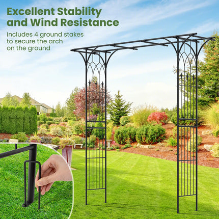 Dreamade Metal Garden Arbor with Trellis