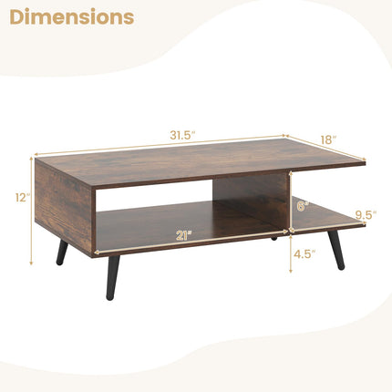 Dreamade Coffee Table with Storage for Living Room