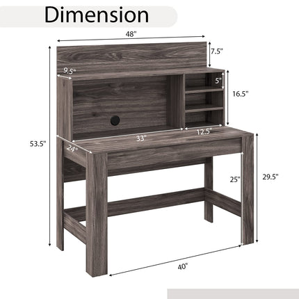 Dreamade Computer Desk with Bookshelf