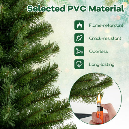 Dreamade 3ft Mini Artificial Christmas Tree, Unlit Green Holiday Tree with 116 Lifelike PVC Branch Tips