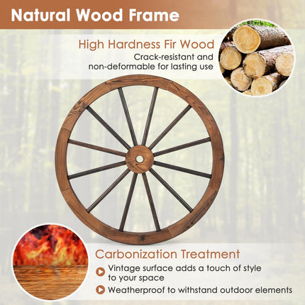 Dreamade 30-Inch Wagon Wheels 4 Pieces, Decorative Wooden Wheels