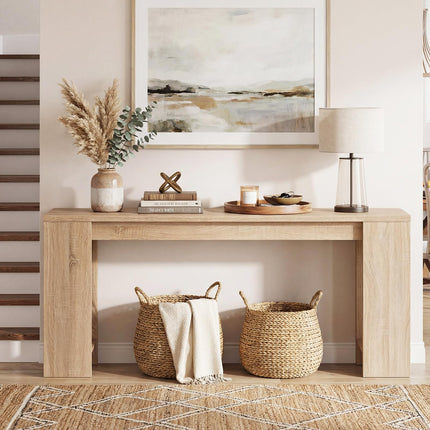 Dreamade 71" Farmhouse Console Table | Narrow Long Entryway Table Behind Couch