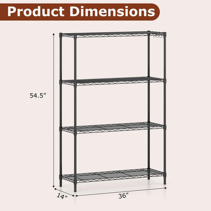 Dreamade 4-Tier/5-Tier Metal Storage Shelving Unit with V-Shaped Wire Rack