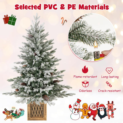 Dreamade 4 FT Pre-lit Entrance Christmas Tree with 231 Branch Tips and 100 LED Lights