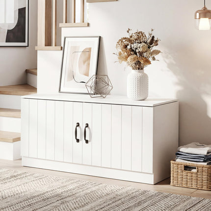 Dreamade 2-Door Shoe Storage Bench Wooden Entryway Bench