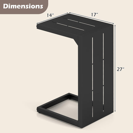 Dreamade C-Shaped End Table with Adjustable Foot Pads
