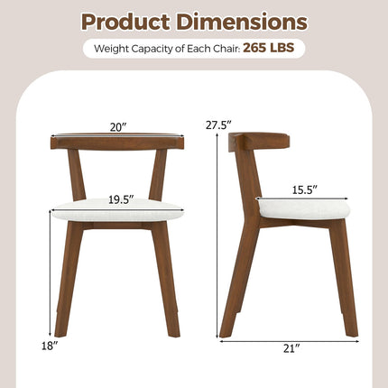 Dreamade Wooden Dining Chairs, Farmhouse Hanging Kitchen Chairs w/Rubber Wood Frame