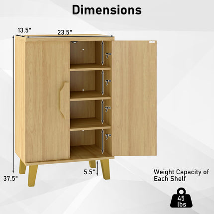Dreamade Sideboard Buffet Cabinet, Kitchen Storage Cabinet with Double Doors & Removable Shelves (Natural Oak,1)