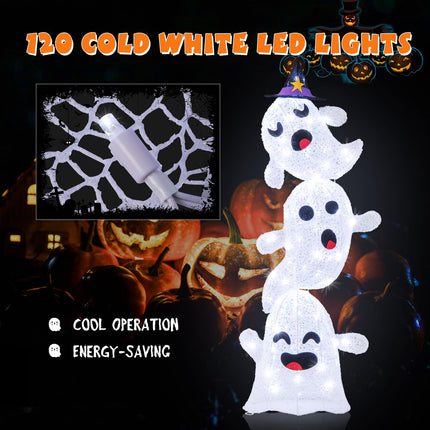 Dreamade 4 Ft Halloween Decorations Outdoor Stacked Ghosts, Free-Standing Cute Yard Decorations