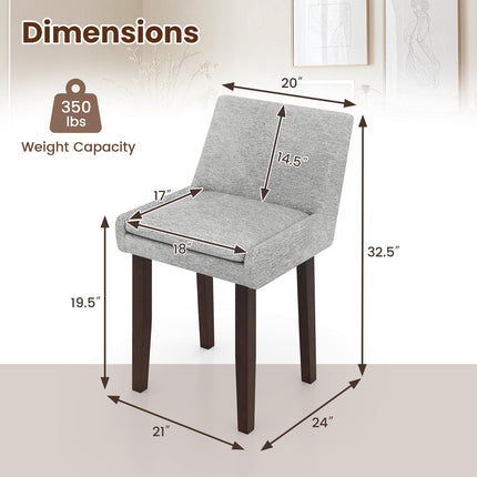 Dreamade Linen Upholstered Accent Chairs w/Mid Back & Cushioned Seat