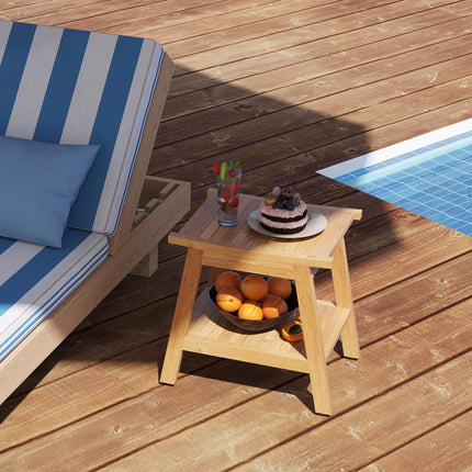 Dreamade Teak Shower Bench with Shelf