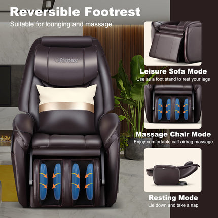 Dreamade Full Body Massage Chair - Zero Gravity SL Track Electric Recliner with Reversible Footrest