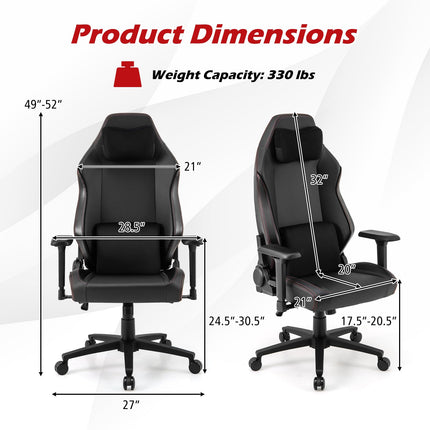 Dreamade Gaming Chair Video Game Chair with Magnetic Headrest & Lumbar Support