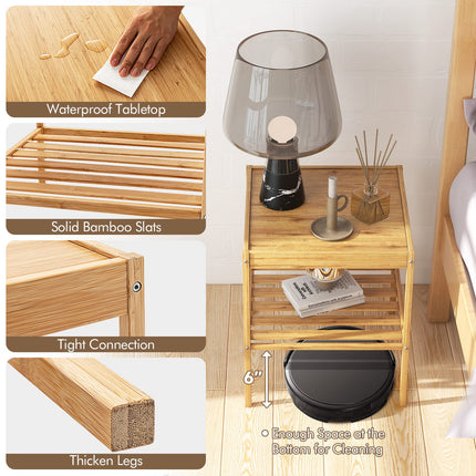Dreamade Bamboo Nightstands Set of 2