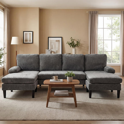 Dreamade Sectional Couch for Living Room U-Shaped Sofa