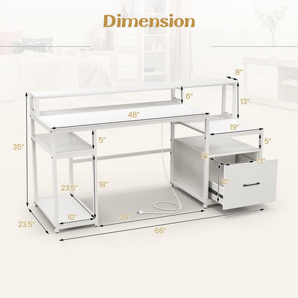 Dreamade Computer Desk with Drawer