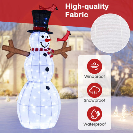 Dreamade 4.8 FT Light Up Christmas Snowman with 120 LED Lights