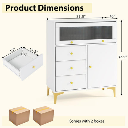 Dreamade 3-Drawer Modern Storage Cabinet with 2 Doors