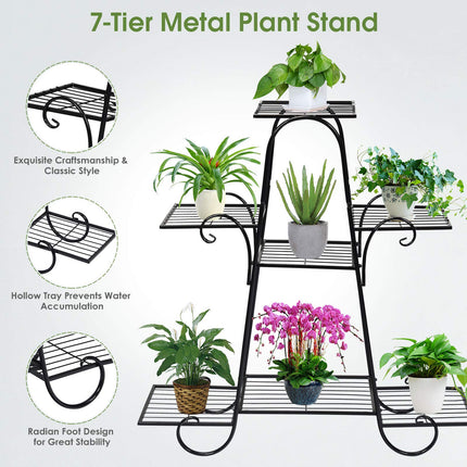 Dreamade 7 Tiers Metal Plant Stand Flower Pots Holder