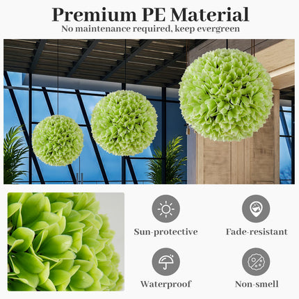 Dreamade 11 Inch Topiary Balls Artificial Outdoor Set of 2, Faux Boxwood Ball, Fake Plant Sphere