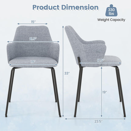 Dreamade Dining Chairs Set, Upholstered Accent Chairs w/Curved Backrest
