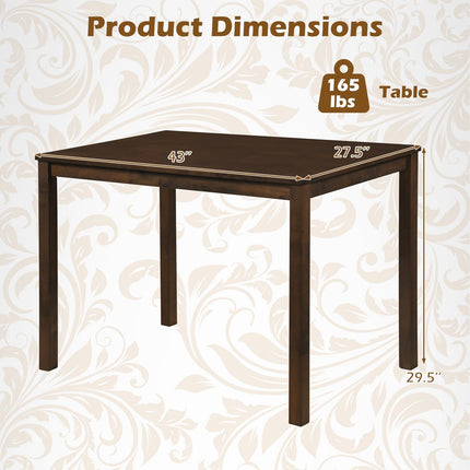Dreamade 43.5" Solid Rubber Wood Kitchen Table