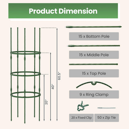 Dreamade 2 in 1 Round Trellis for Climbing Flower Vegetable Fruit