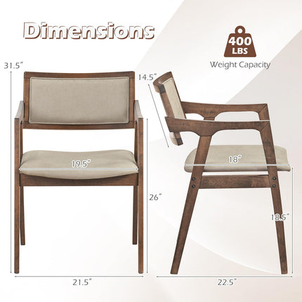 Dreamade Rubber Wood Dining Chairs Set of 2/4