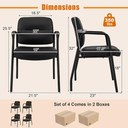 Dreamade Waiting Room Chair Set - Upholstered Reception Chairs with Mixed PU Leather