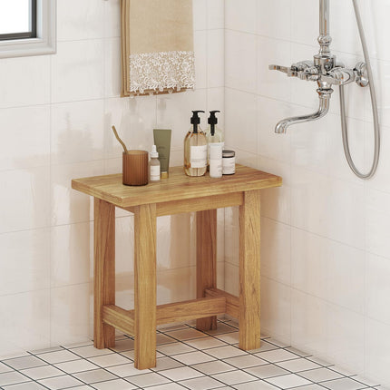 Dreamade Teak Shower Bench Stool with Waterproof Spa Bath Seat for Seniors 20''L x 11''W x 18.5''H