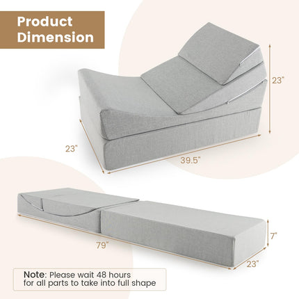 4-in-1 Floor Futon Sleeper Chair with High-Density Foam - Dreamade