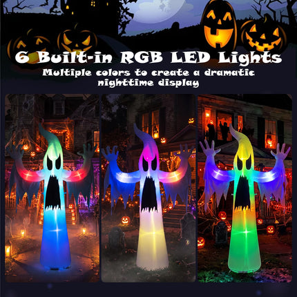 DREAMADE 7.7 FT Halloween Inflatable Ghost Lighted Yard Decoration
