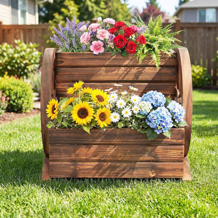 Dreamade Garden Planter with Drainage Holes & Wheels for Flowers Herbs Vegetables