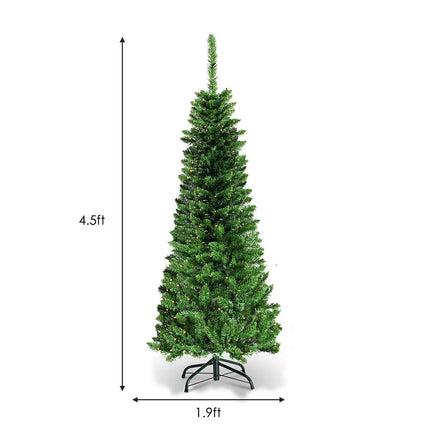 Dreamade Prelit Pencil Christmas Tree, 4.5FT Premium Hinged Fir Tree - DreamadeUS
