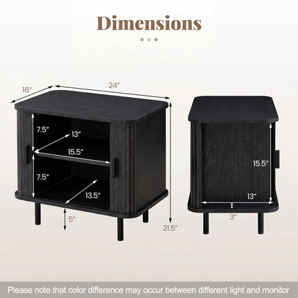 Dreamade 24’’ Large Century Modern Nightstand Set of 2/1