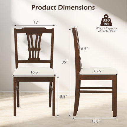 Dreamade Wooden Dining Chairs Set of 2/4 Upholstered Kitchen Chairs