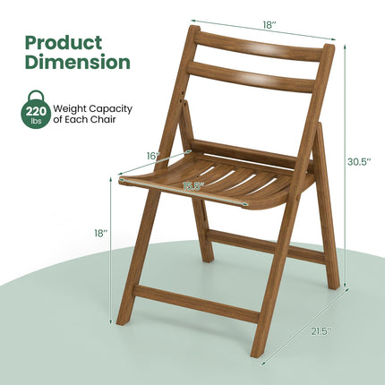 Dreamade Wooden Folding Chairs Set, Dining Chairs with Wide Curved Seat