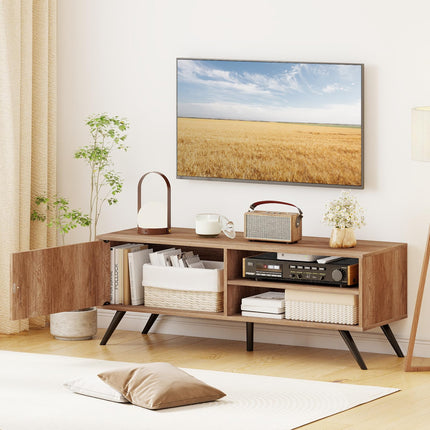 Dreamade Mid-Century Modern Entertainment Center with Storage Cabinet