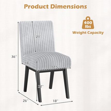 Dreamade Fabric Upholstered Channel Tufted Kitchen Chair w/ 6" Thick Padded Seat & Backrest