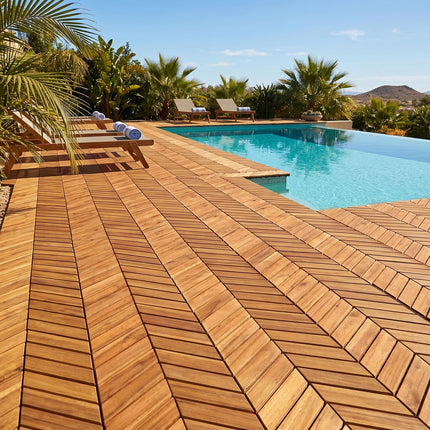 Dreamade 30 PCS Interlocking Patio Flooring Tiles with Drainage Base