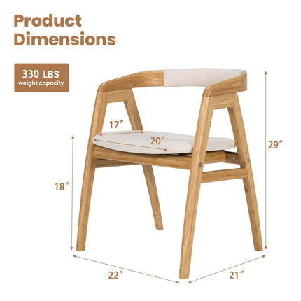Dreamade Modern Mid Century Accent Chair, Made of Fabric, Bamboo