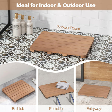 Dreamade Waterproof Bath Mat, Shower Mat for Bathroom Inside, Outdoor HIPS Floor Mat with Non Foot Pads
