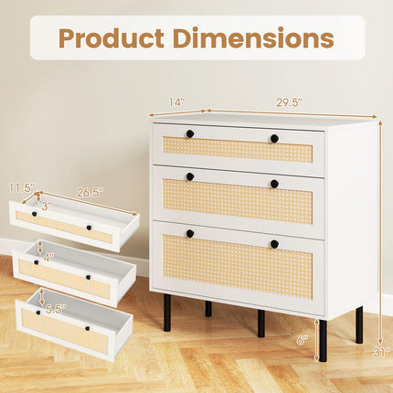 Dreamade 3 Drawer Dresser for Bedroom - Closet Chest Organizer with Anti-toppling Device