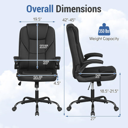 Dreamade Leather Ergonomic Computer Desk Chair with Rocking Function & Adjustable Height