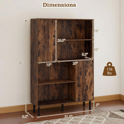 Dreamade 47 Inches Storage Cabinet with Doors for Living Room