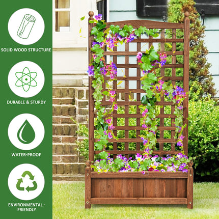 DREAMADE Raised Garden Bed with Trellis, 25" x 11" x 48" Planter