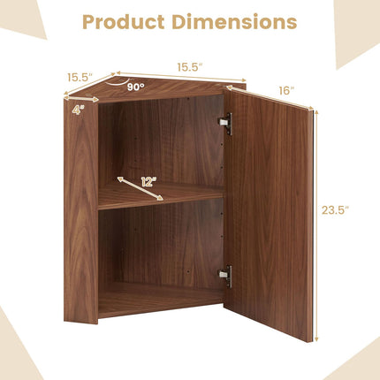 Dreamade Corner Medicine Cabinet, 23.5” Over The Toilet Storage Cabinet with Mirror Door, Adjustable Shelf