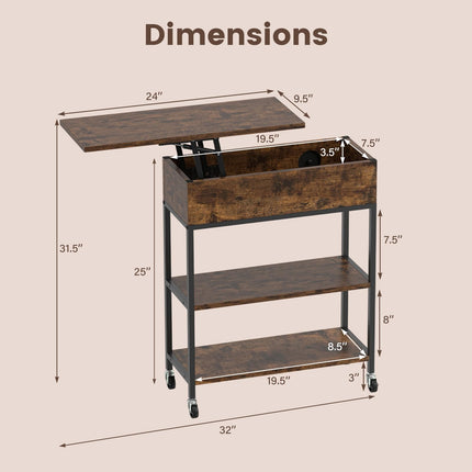 Dreamade End Table with Charging Station - Lift Top Narrow Side Table (1/2)
