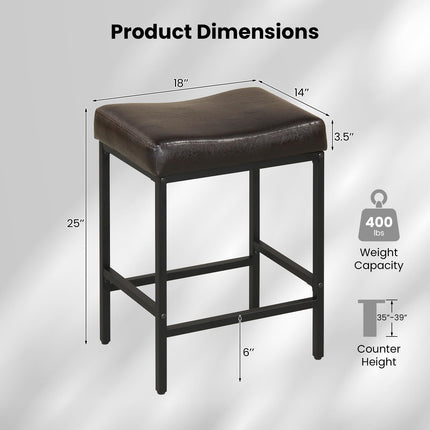 Dreamade 25 Inch Counter Height Bar Chairs for Kitchen Island (2/4)