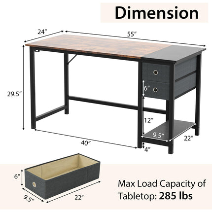 Dreamade Computer Desk with Drawers